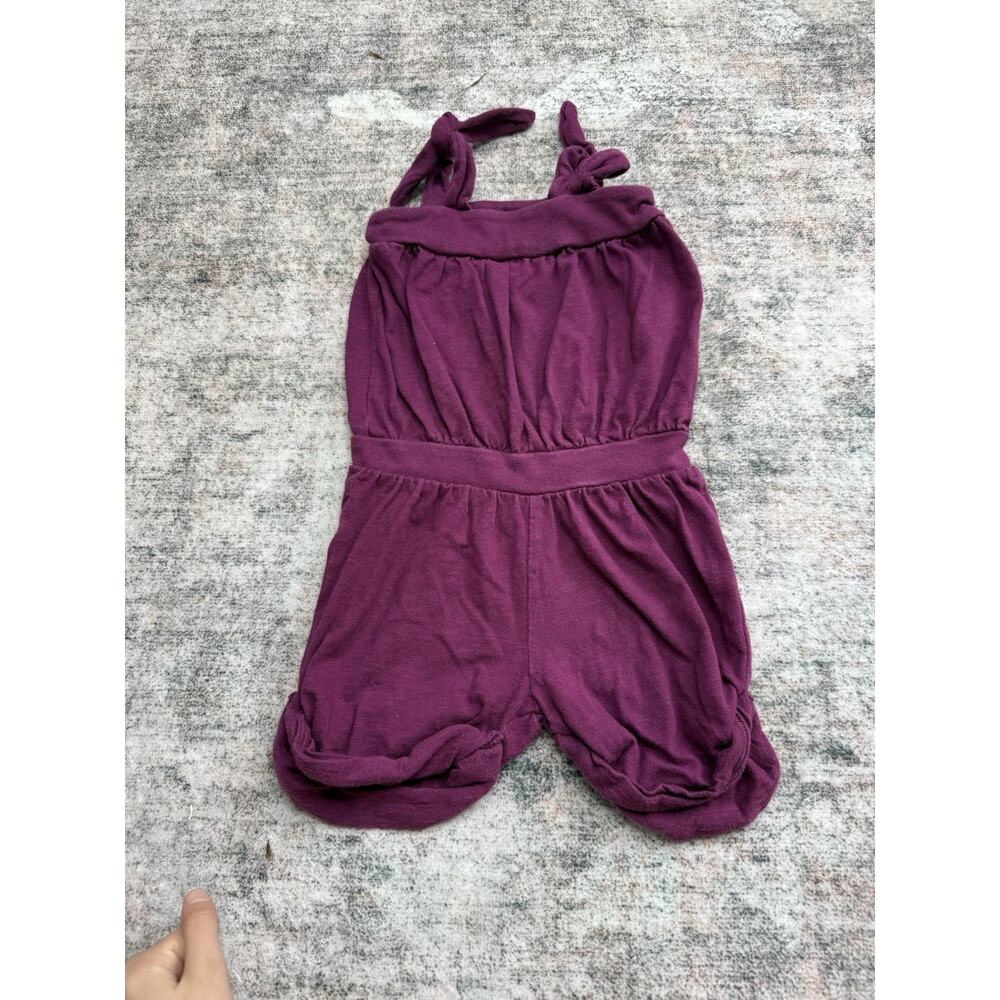 Tea Collection Teal Blue Purple Romper Play Clothes Summer Toddler Girls Sz 3 T